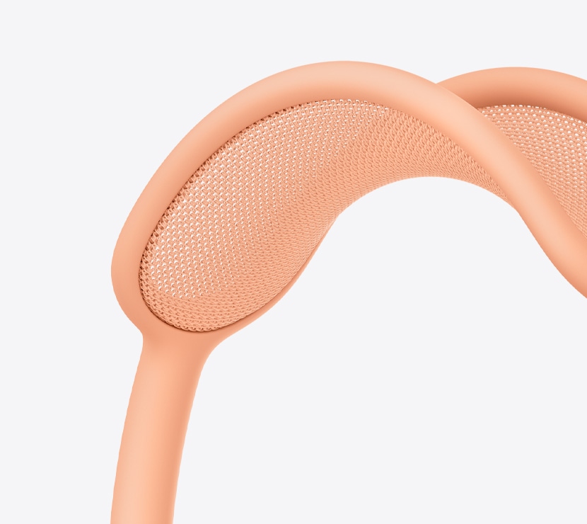 Close‑up van de hoofdband van AirPods Max.