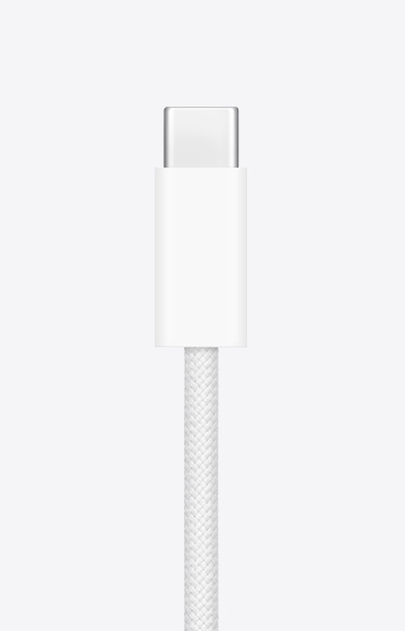 A close-up of a USB-C charging cord.