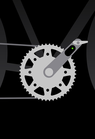 A bicycle wheel display representing Sensor Pairing, indicating that someone has paired their Apple Watch Ultra 2 to their bicycle.