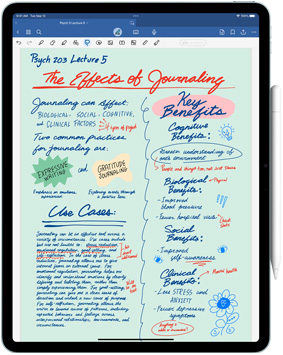L’app Goodnotes 6 affichée sur un iPad Pro avec un Apple Pencil