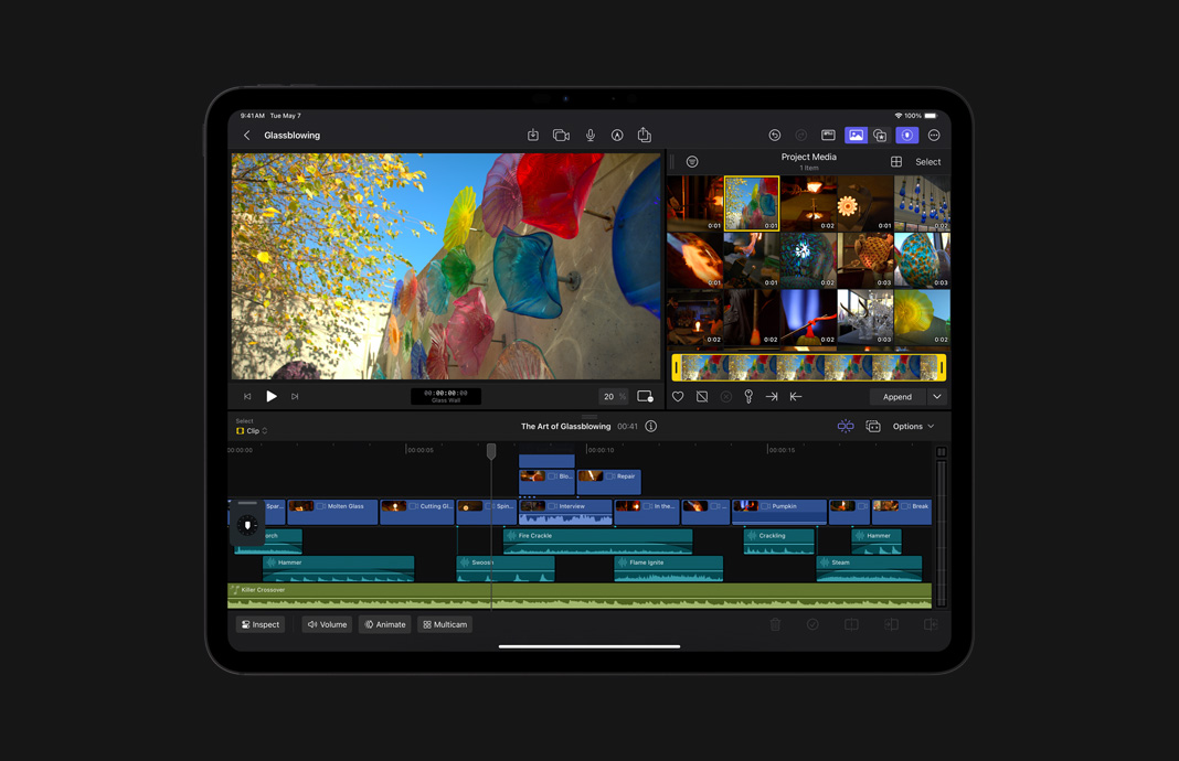 HDR image being edited in Final Cut Pro for iPad on iPad.