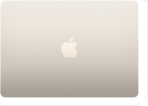 Mặt ngoài của MacBook Air 13 inch, đã đóng, có logo Apple ở giữa