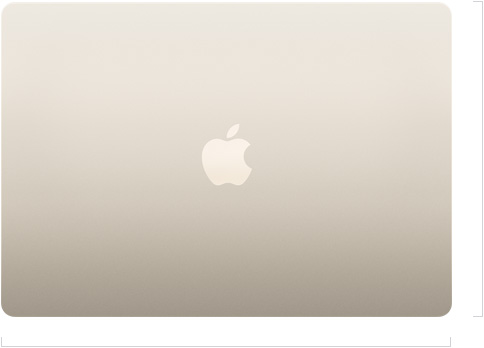 Mặt ngoài của MacBook Air 15 inch, đã đóng, có logo Apple ở giữa