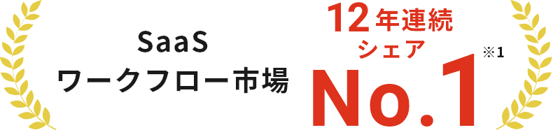 SaaSワークフロー市場12年連続シェアNo.1※1