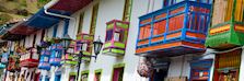 Colourful houses in Salento, near Bogotá