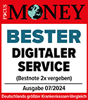 Focus-Money Testsiegel mit der Auszeichnung für digitalen Service