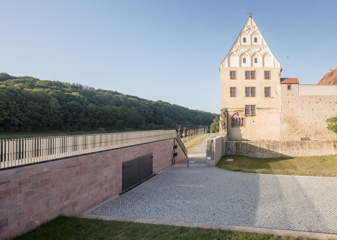 Eine Hochwasserschutzanlage in Grimma