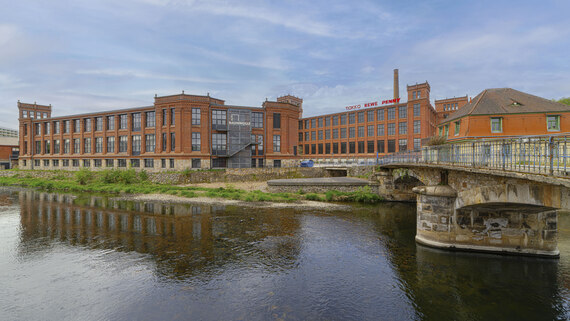 Industriegebäude aus Ziegel, Alte Baumwolle Flöha