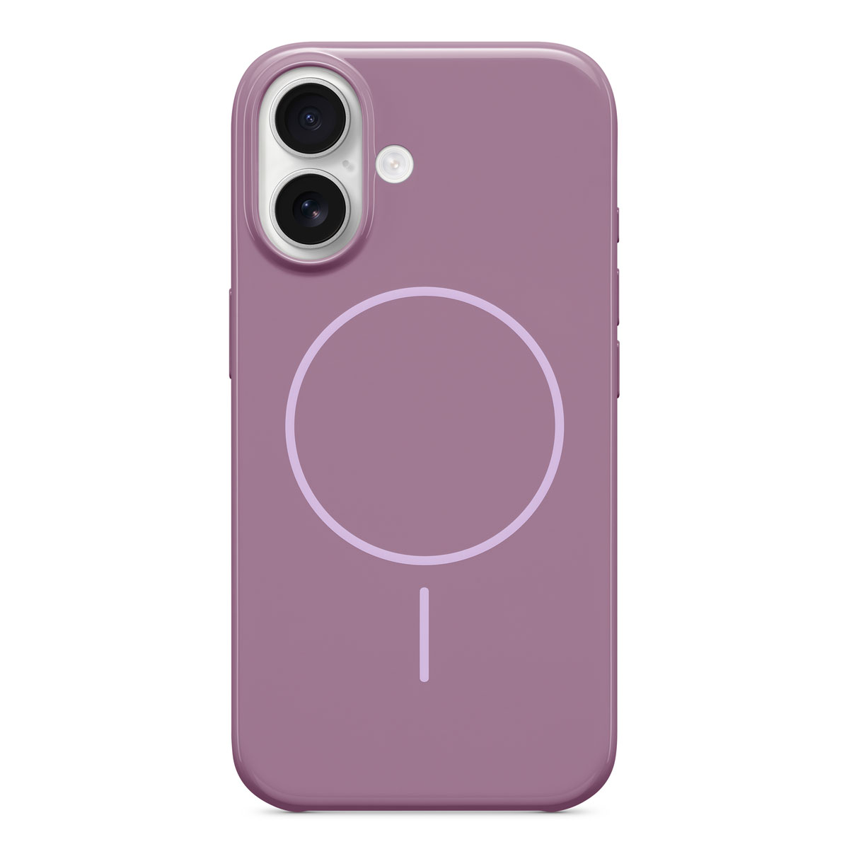 Gros plan sur la coque Beats pour iPhone 16 avec MagSafe en Violet crépusculaire 