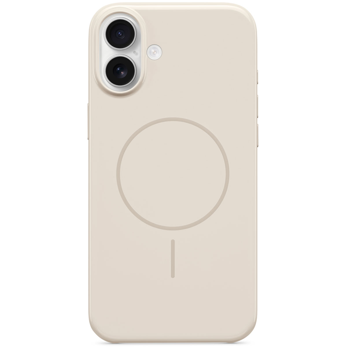 Nahaufnahme des Beats iPhone 16 Plus Case mit MagSafe in  der Farbe Felsbeige