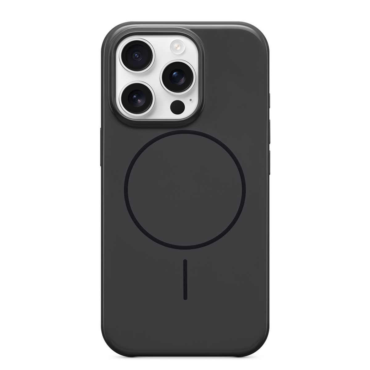 Primer plano de la funda Beats con MagSafe para iPhone 16 Pro en Negro medianoche