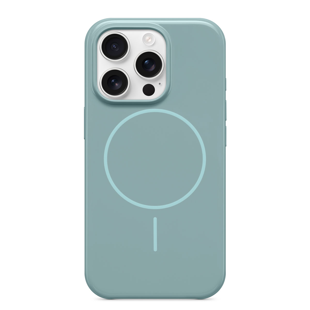 Primer plano de la funda Beats con MagSafe para iPhone 16 Pro en Azul marea