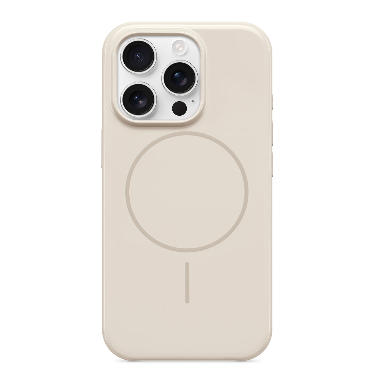 Nahaufnahme des Beats iPhone 16 Pro Case mit MagSafe in der Farbe Felsbeige