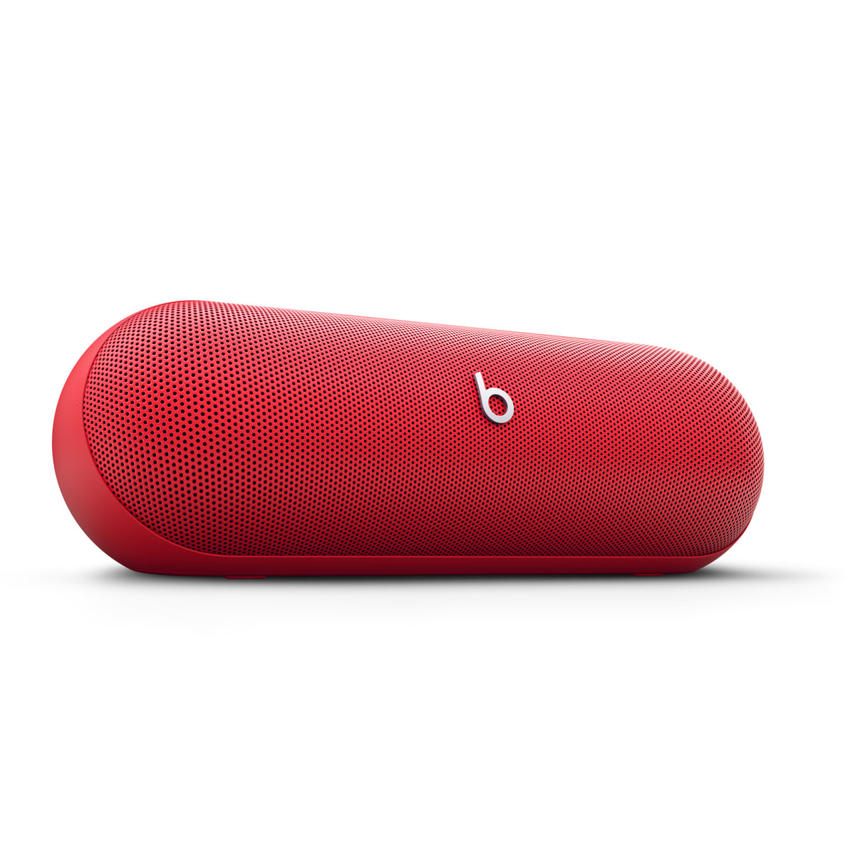 Primer plano del altavoz Beats Pill en Rojo fuego