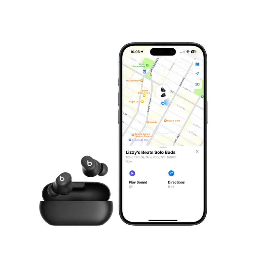 Beats Solo Buds avec Localiser sur l’écran d’un téléphone