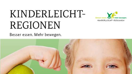 Logo der Aufklärungskampagne Kinderleicht Regionen, Link zu www.in-form.de/kinderleicht