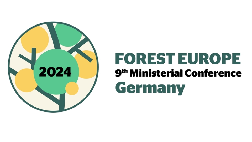 Logo der 9. Forest-Europe Ministerkonferenz 2024 in Deutschland