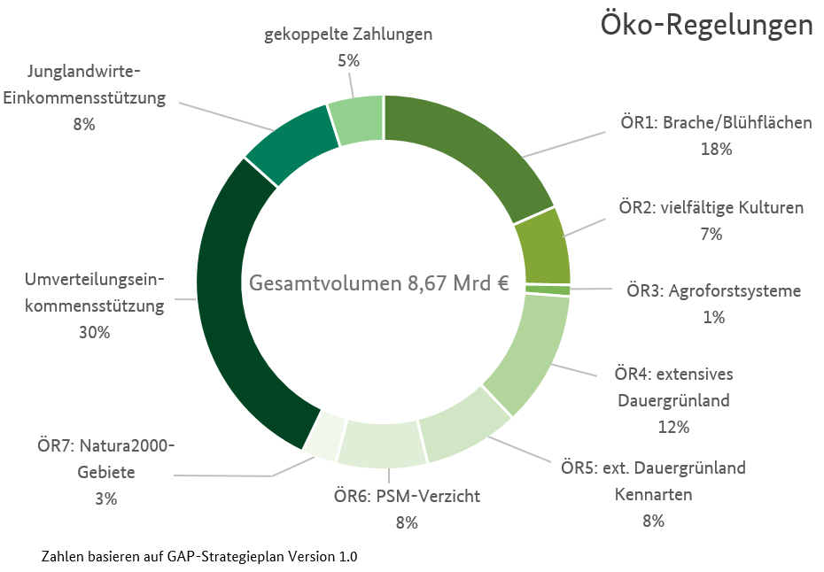 Prozentuale Darstellung der Direktzahlungen