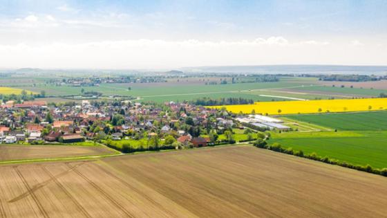 A rural region from a bird's-eye perspective