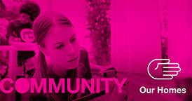 Magenta "community" banner