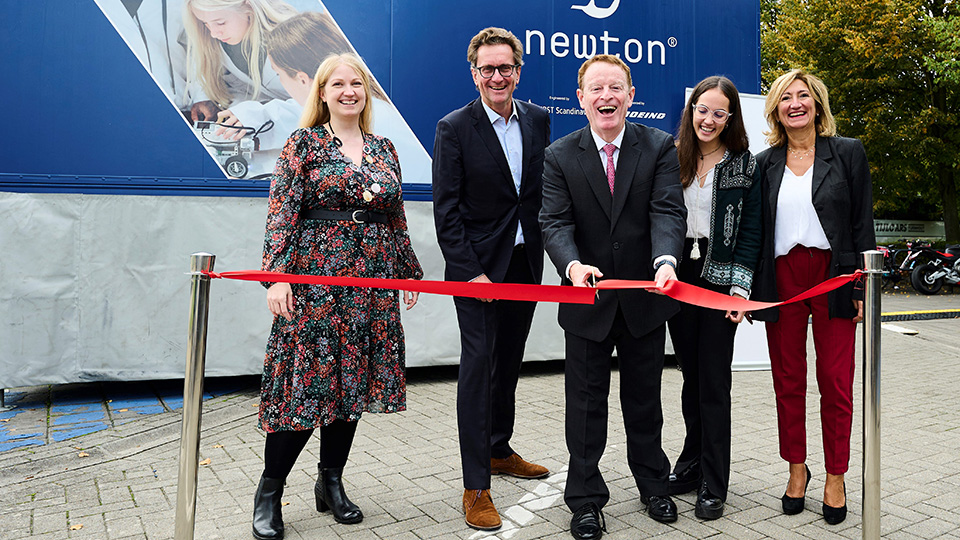 Newton Room ribbon cutting.