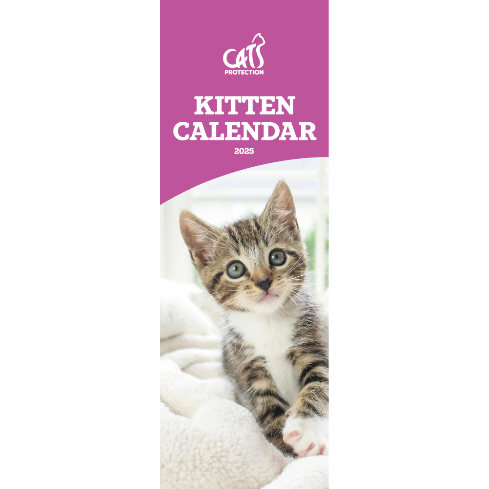 Cats Protection kittens slim calendar 2025