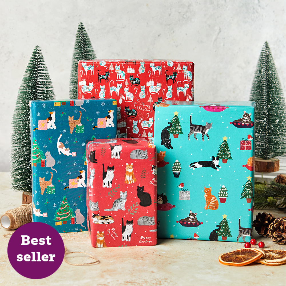 Bumper Christmas cat wrap pack