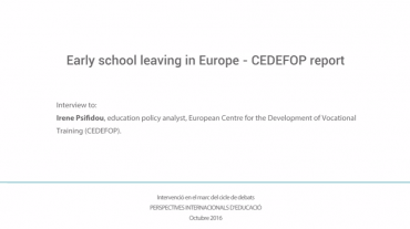 An unsolved problem: How to address early school leaving? - By Irene Psifidou (CEDEFOP)