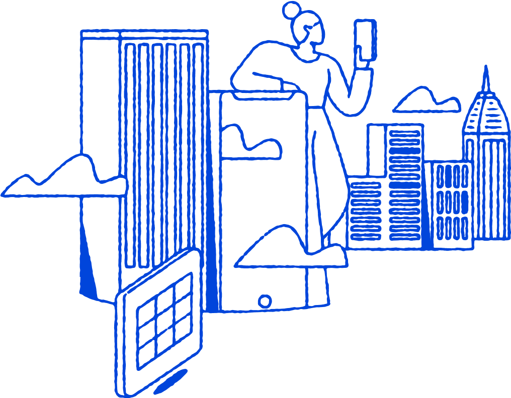 illustration of person working on tablet