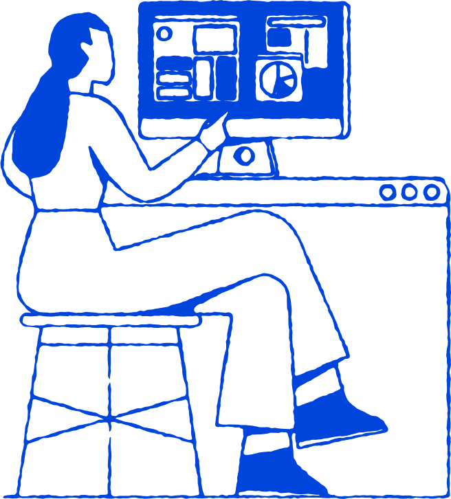 illustration of person working on desktop