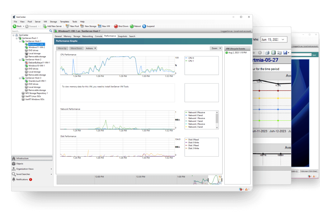 XenCenter user interface