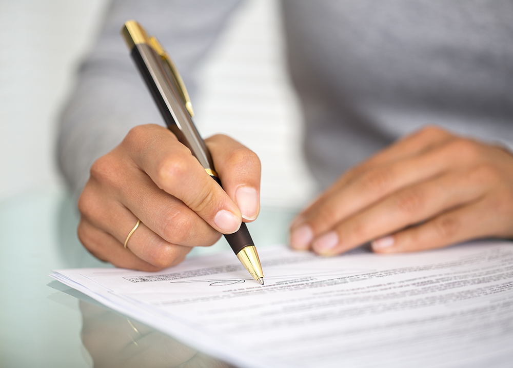 Person signing document