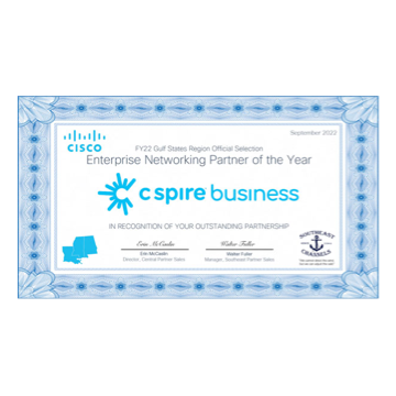 Cisco Enterprise Networking Partner of the Year for FY22 Gulf States Region