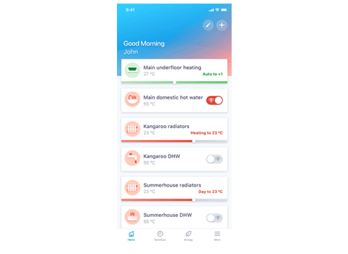 Heating and air conditioning settings on the Daikin Residential Controller 