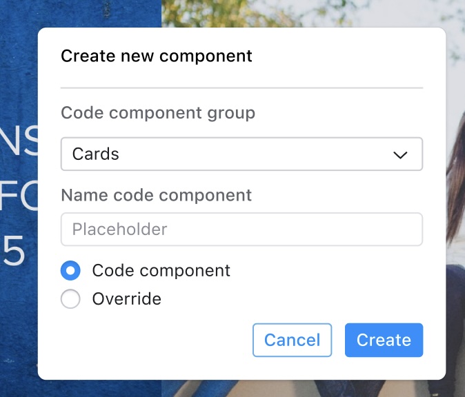 Creating a new code component