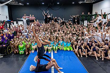 Probe für die Welt-Gymnaestrada in der DDC-Factory noch ohne Seitz | Foto:Raphael Götz – DDC Entertainment 