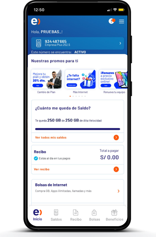 Inicio app mi entel