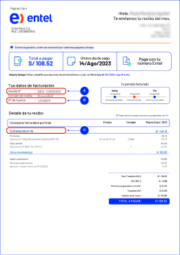 recibo Internet hogar - Entel Perú