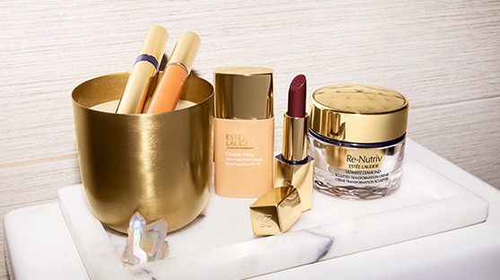 photo of feel good beauty essentials from estee lauder