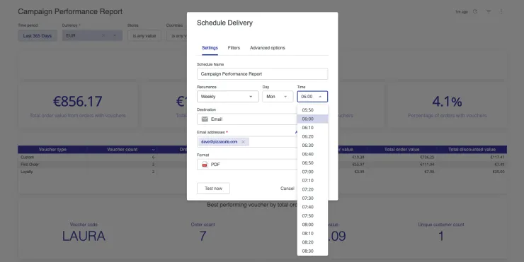 Email scheduling portal