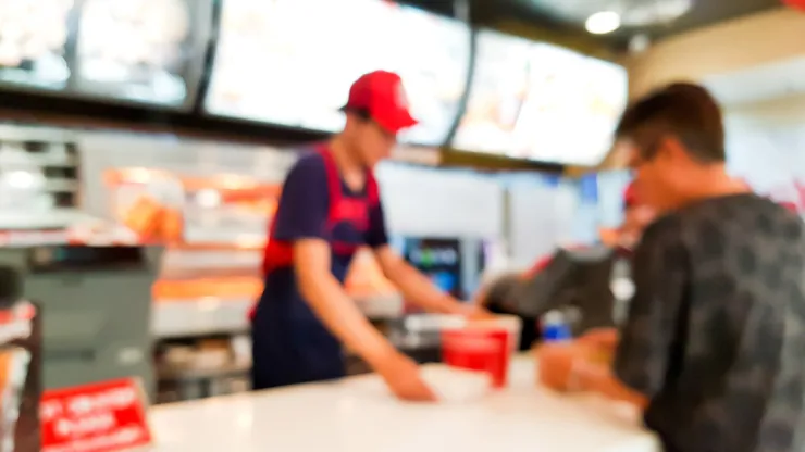 Fast food restaurant counter