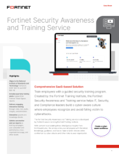 Fortinet Security Awareness and Training Service Data Sheet