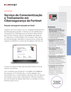 Folha de dados do Serviço de Formação e Conscientização em Segurança da Fortinet