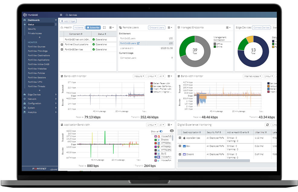 FortiSASE GUI