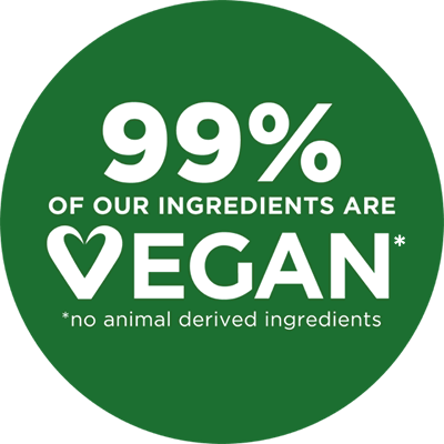 99% of our ingredients are vegan