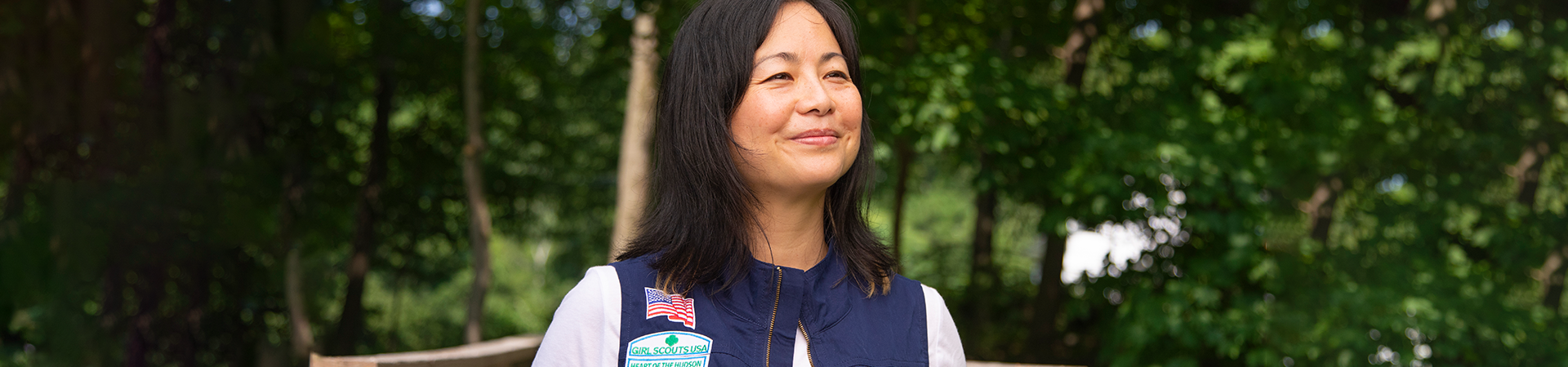  Portrait of a Troop Leader wearing the navy leader vest  