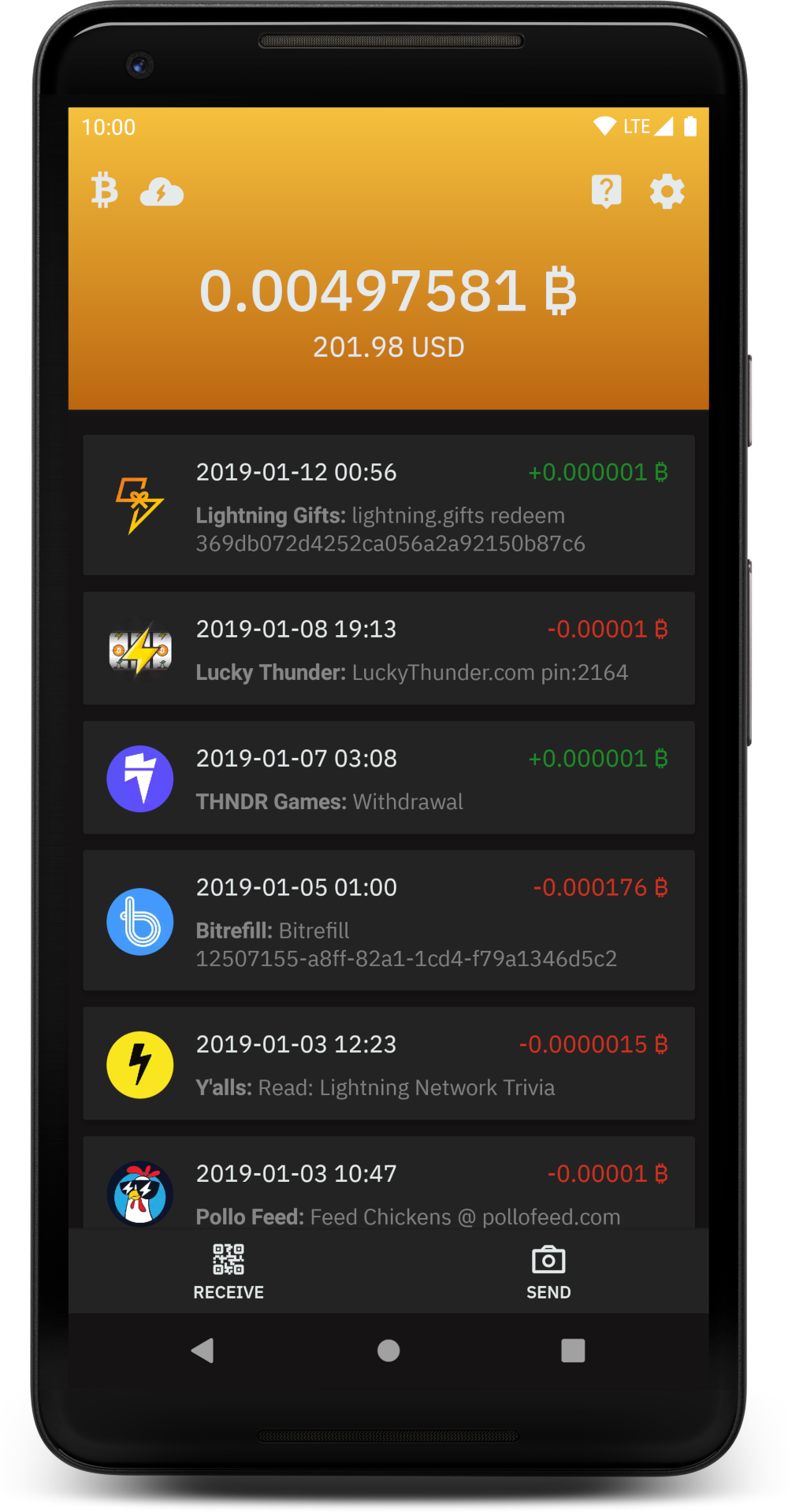 Blixt Lightning Wallet screenshot