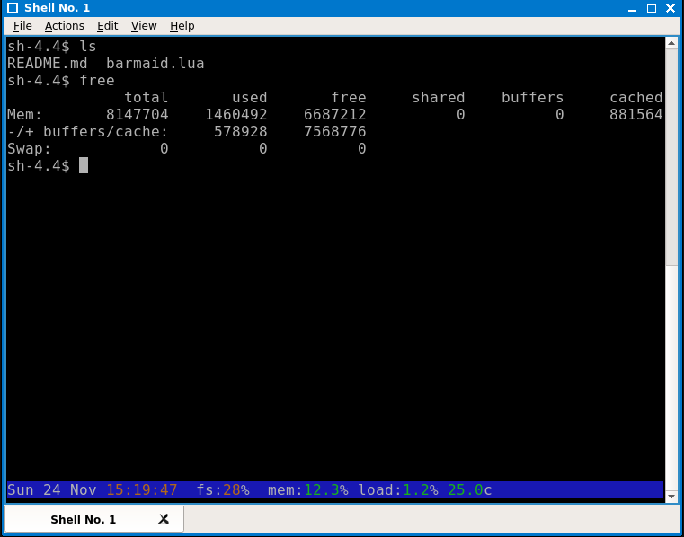 terminal bar in qterminal