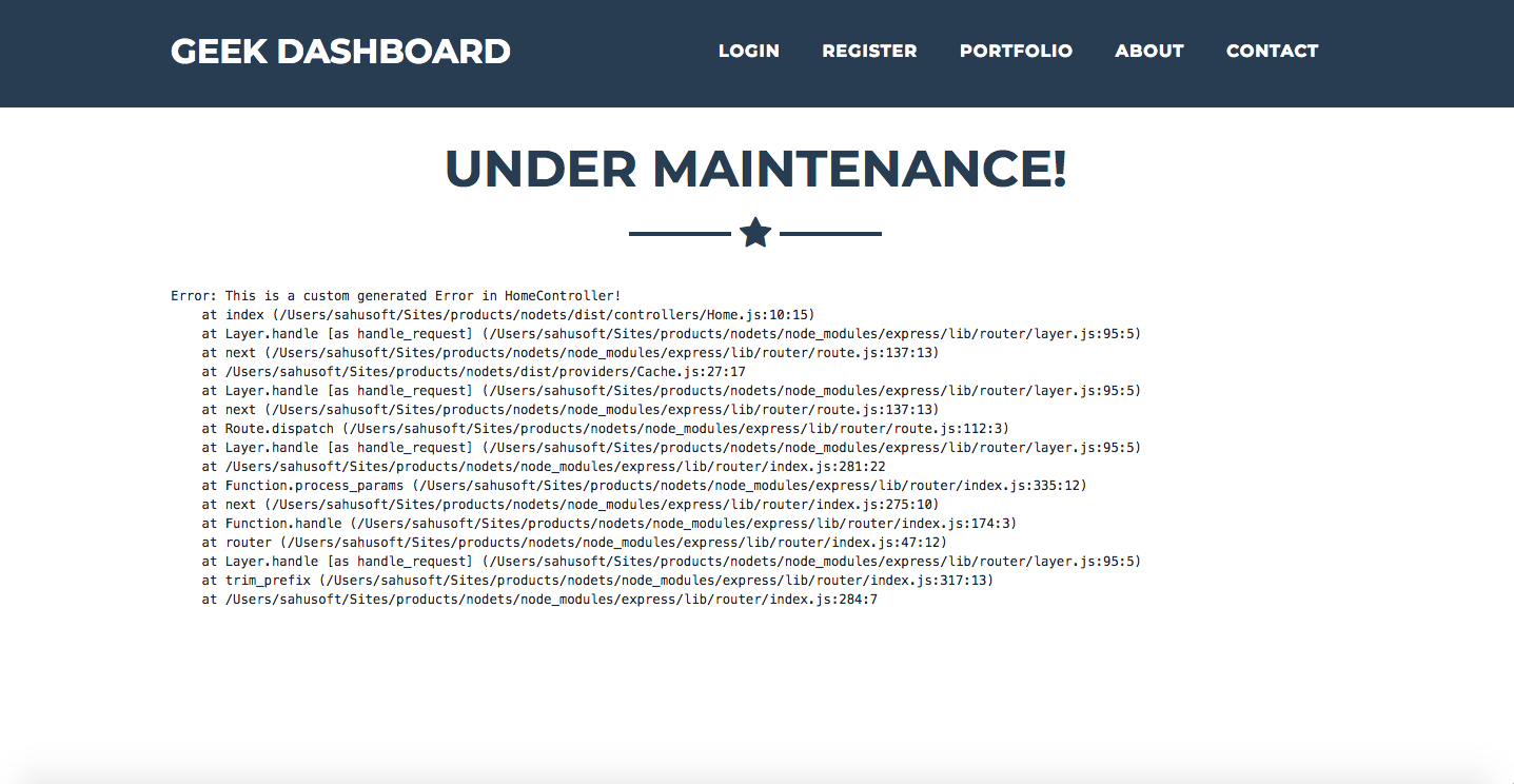 Under Maintenance Page