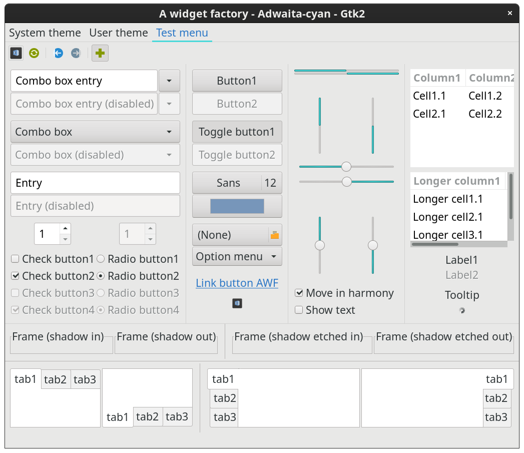 Adwaita-cyan, gtk2